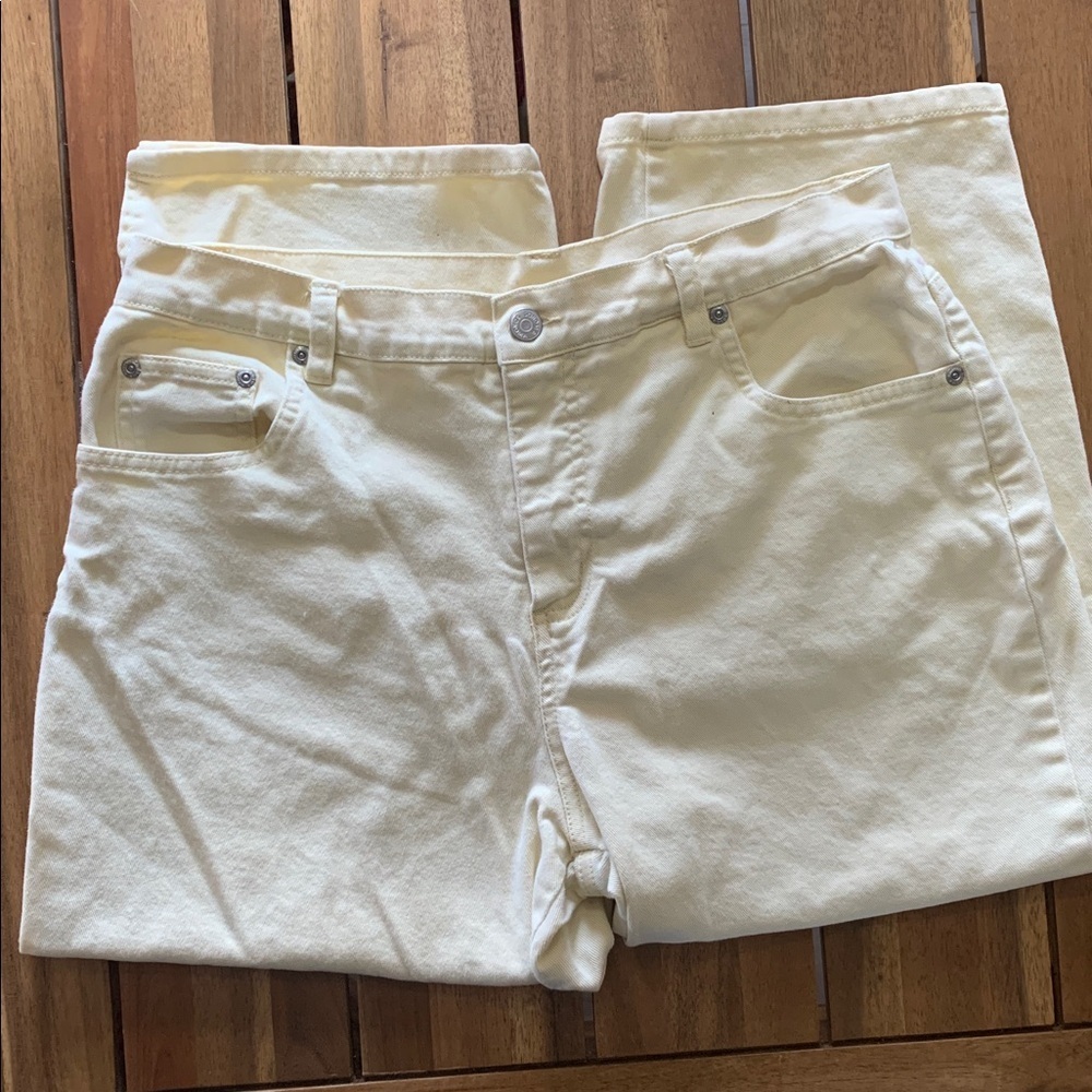 VTG high rise capris pale yellow relaxed 12 Sonoma Lifestyles
